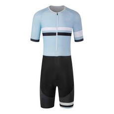 Coconut Ropamo CR 남성용 사이클링 의류 세트 반소매 로드 바이크 스킨수트 의상 점프수트 3D 패딩 포함 (화이트/핑크 L)