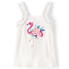 Gymboree 여아 및 유아 민소매 패션 탑 6 화이트 플라밍고 플라밍고. 6 139837