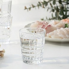 그리드 술잔 라인 감성 소주잔 6p세트, 투명, 1세트