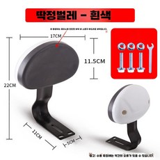 오토바이 등받이 프레임 전기 승객 수하물 보조 시트, 3홀 등받이 - 화이트