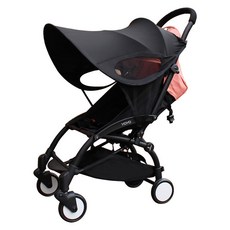 【臺灣出貨 】丸丫/小虎子嬰兒推車遮陽棚蓬防曬配件手推車遮陽罩遛娃神器通用, 黑色遮陽罩（防水 通用款, 1個