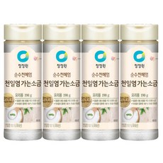 청정원 신안섬 보배 천일염 가는소금, 190g, 4개