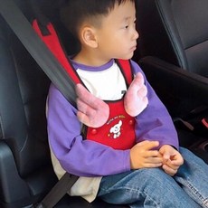 차덕후 자동차 엔젤퍼피 어린이 어깨끈 벨트 위치조절 패드, 레드