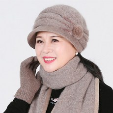 할머니모자겨울용 생신선물 어르신모자 겨울 중장년 모자 여성 니트 비니 모자녀 엄마