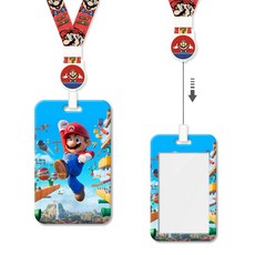 슈퍼 마리오 브라더스 신축 릴 카드목걸이 카드 케이스 학생증용, LN091-A+C