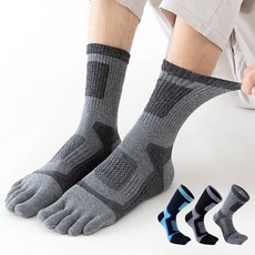 아띠꼴로 남자 두꺼운 스포츠 발가락 무좀 양말 등산 3개1세트, 발가락양말_블랙부클3켤레, 1개