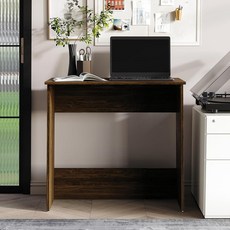 Castle Place 31 Inch Compact Wooden Writing Desk for Home Office Study Computer Table Brown