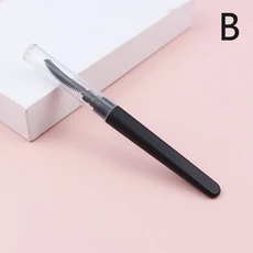 휴대용 짧은 나선형 눈썹 브러쉬 투명 먼지 커버 포함 속눈썹 빗 립 브러쉬 눈썹 익스텐션 메이크업 도구, 04 B Black