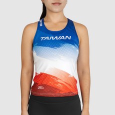 【A-MYZONE】Team Taiwan女款 NudeOn台灣印象無縫抗菌專業運動背心 (中華隊應援馬拉松跑衣 / 可內搭短袖上衣 / 台灣製)
