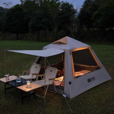 YAPOGI 경량 방수 원터치 공기주입식 그늘막 에어텐트, 194×194×140CM, 베이지