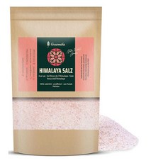 Gourmetia 고메티아 히말라야 소금 굵은 것 400g 펀자브 파키스탄의 분홍색 크리스탈 암석 - 미세한 것도 포함, 400 Gramm fein, 1개
