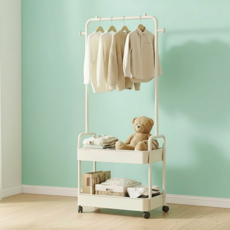 밀슨 이동식 행거 철제 미니 스탠드 옷걸이 600, 크림 화이트