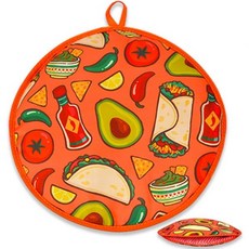 토르티야 워머 파우치 12인치 단열 및 전자레인지 사용 가능한 패브릭 키퍼 홀더는 옥수수 가루 타코 피자 빵을 최대 한 시간 동안 따뜻하게 유지합니다. 검은색, 1개