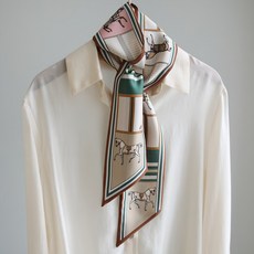 Vavisoo Mane Horse 絲質長款領帶圍巾