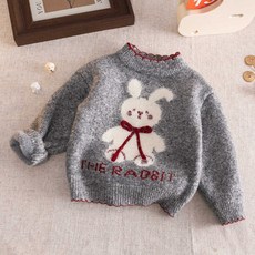 女童毛衣冬季加絨加厚針織毛線上衣洋氣冬裝