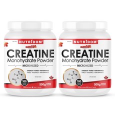 뉴트리돔 캐나다 크레아틴 분말 마이크로나이즈드 파우더 creatine monohydrate powder, 2개, 500g