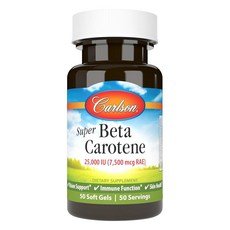 칼슨 연구소 슈퍼 베타 카로틴-25 000 IU (7 500 mcg RAE) 50 소프트젤, 1개, 50정