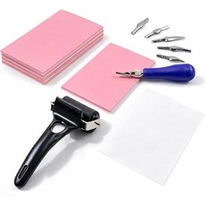 아트 리놀루임 블록이 포함된 인쇄용품 초보자와 예술가 고무 스탬프 조각 인쇄 도구, 1개, 1. As Shown