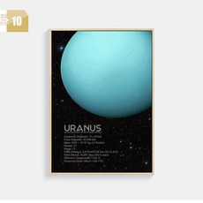 지구 행성 액자 우주 태양계 인테리어 천체 벽장식, 프레시 우드, 10. 천왕성