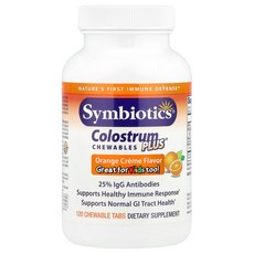 Symbiotics Colostrum Plus® Chewables Orange Creme 120 Chewable Tabs, 1개