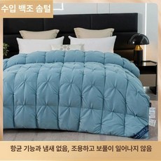 따뜻한겨울이불 양모이불 덕다운 침대 따뜻한 보온, 비틀림 블루