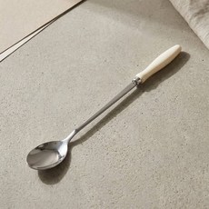 다이소 스테인리스 장미 롱스푼 홈카페 티스푼 아이스커피 긴 스푼, 베이지