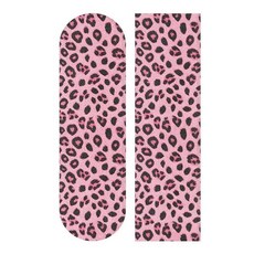 Bolaz 스케이트보드 그립 테이프 시트 디자인 데크 롱보드 핑크 레오파드 치타 미끄럼 방지 방수 사포 스쿠터 83.8cm x 22.9cm(33인치 9인치)