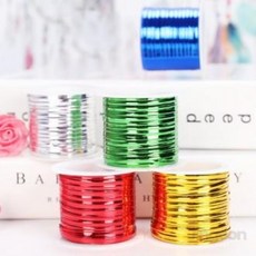 15m 롤 철사끈 빵끈 칼라타이 대용량, 그린