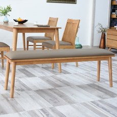 솔리드 원목 벤치의자 3인용 식탁의자, 월넛(3인용), 1개