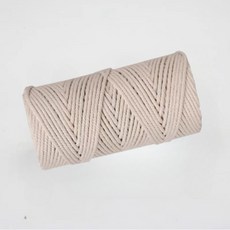 3毫米彩色棉繩 DIY手工編織繩 彩色棉綫繩 花瓶裝飾材料 創意瓶套掛毯, 1個, 米白色*粗2毫米100米