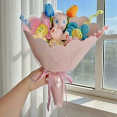 한정수량 포켓몬 튤립 가방고리 인형꽃다발 졸업선물 재롱잔치 학예회 선물, 1개, 뮤, 380cm