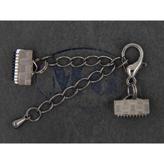 沐錦飾品材料DIY 項鏈頭扣組合 12MM合金龍蝦扣 延長鏈 銅平面夾10MM, (青古)30入/瓶, 1個