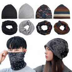 비니 넥워머 겸용 두건 헤어밴드 반다나 페이즐리