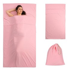 118265 셀프 탠 침낭 야외 여행 하이킹용 통기성 태닝 수면 주머니 침대용 시트 프로텍터 여름 침대 액세서리용 휴대용 침낭 가방(핑크), 셀프 탠 침낭, 야외 여행 하이킹용 통기성 태닝 수면