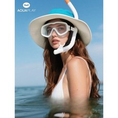 아쿠아플레이앤버 다이빙캡 자외선 차단 선햇 스노클링 버킷 햇 메시 다이빙 헤드기어 서핑 캡, 한 사이즈, 스윗 걸 파우더 (스노클 삽입 가능)