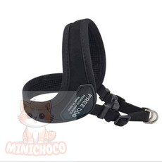 미니초코 고양이하네스 스웨이드 애견 산책 하네스 블랙, L