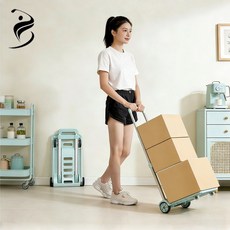 복나이트 구르마 대차 접이식 카트 핸드카트 구루마 접이식 쇼핑 카트 가정용 폴딩카트, 녹색, 1개