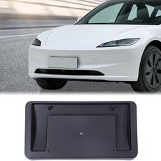 테슬라 모델 3 2018-2021/모델 Y 2020-2024 액세서리와 호환되는 자동차 전면 번호판 프레임 브래킷 범퍼 태그 홀더 마운트 어댑터 교체 부품 #TA1068101/1, 기본 옵션