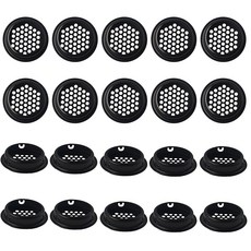 STFRBTH 20PCS 1.37인치 원형 통풍구 주방 캐비닛 욕실 옷장 환기를 위한 메쉬 구멍이 있는 블랙 스테인리스 스틸 소핏 루버, STFRBTH 3.5cm(1.35인치) 원형 통풍구 2