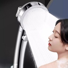 모빌룩스 고압 폭풍수압 3단조절 절수 파워 샤워기 헤드, 실버, 1개
