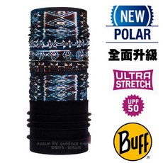 西班牙 BUFF 原民圖騰 Polar 銀離子除臭防風保暖頭巾 圍脖 刷毛帽 頸圍 登山圍巾 面罩 口罩 120904, 1個