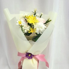 시온풀몰 퐁퐁 국화 조화 납골당 꾸미기 꽃다발, 옐로우, 1개