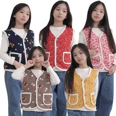 아동 밧줄 조끼 밍크안감 털안감 겨울 패션 상의 초등학생 도톰한 꽃무늬 곰돌이 김장룩 꽃조끼 촌캉스 할머니조끼 누빔 유아조끼 키즈조끼 따뜻한 겨울조끼 플라워 캐릭터