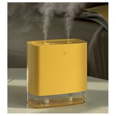 셀리브 LED 듀얼 USB 미니 가습기 1.2L 책상용 탁상용 무드등 필터4개포함, 버터옐로우