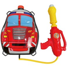 玩具背包水槍 兒童水槍 戶外玩具 消防車造型 大容量水槍, 紅色, 1個
