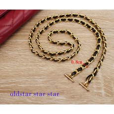 oldstar 穿皮鏈 適用於皮夾改造與WOC配件, 1個, 鎏金色穿皮鏈120cm +T扣(斜背)
