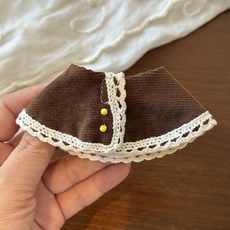 스컬판다 작은별 모피카라와 코듀로이 숄 10cm 인형옷 드레스업 SP 미니 숄 인형의상, 10-15cm 유니버설, 코듀로이 숄 (브라운)