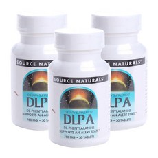 SOURCE NATURALS DLPA腦部保健錠 750mg, 30 件, 3個