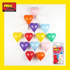 네오텍스 케이스풍선33 - 하트15cm스탠혼합(15pcs) dok+815Gk
