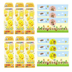 어린이집 생일선물 답례품 연필 B심, 6개, 옐로우